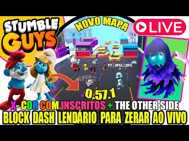 🔴 STUMBLE GUYS AO VIVO 🔥 BLOCK DASH LENDÁRIO 🔥 JOGANDO COM INSCRITOS! 💫  