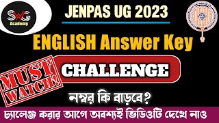 ? JENPAS UG 2023 ENGLISH ANSWER KEY CHALLENGE | JENPAS UG 2023 | MUST WATCH ??