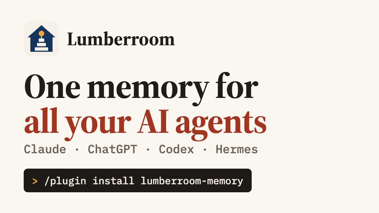 One memory for all your AI agents: Lumberroom in Claude Code
