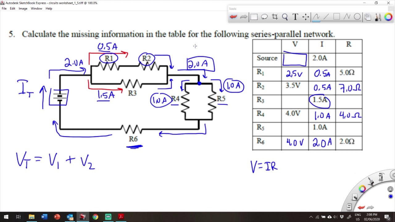 Physics 12 - Circuit Worksheet Q5 - YouTube