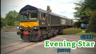 Evening Star (66779) at Castle Cement, Backing in & Level crossing, horrocksford Junction 15/06/2022