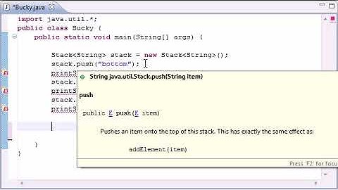 Intermediate Java Tutorial   14 -  Stacks, push, pop