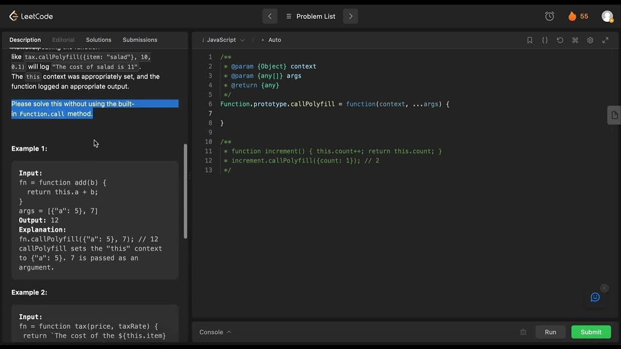 LeetCode 2693. Call Function with Custom Context. Вирішуємо літкод ...