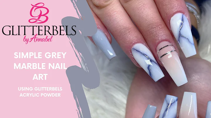 Beautiful Marble Nail using GLITTERBELS Acrylic Po...