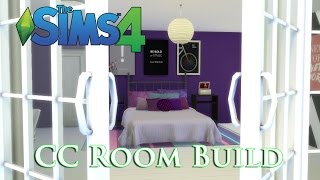The sims 4 - Purple Teen Room - CC Room Build