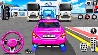 NEW Pink 🩷 Mercedes VIP Car Wash & Parking Test! 🚗🔥 | Police Car vs Mercedes | 3D Driving Class screenshot 5
