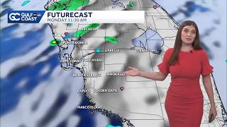 Storms and showers move through the Gulf Coast Monday