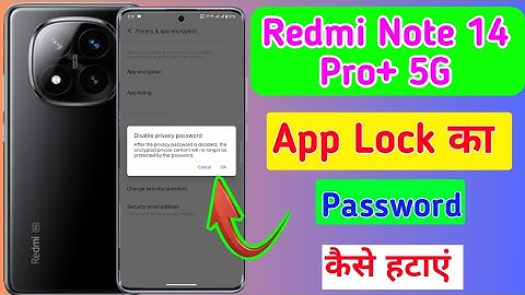 Redmi note 14 Pro plus me app lock ka password kaise remove kare/how to remove screen lock in redmi
