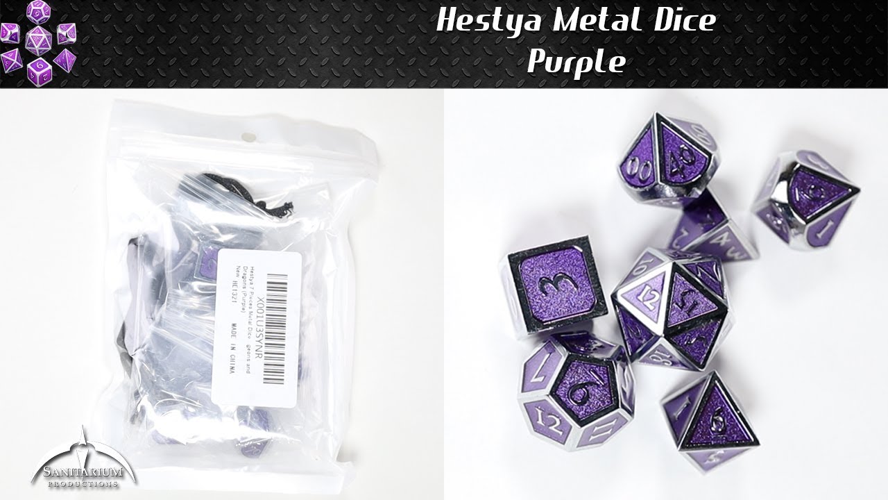 Hestya Purple Metal Dice Set Unboxing and Review - YouTube