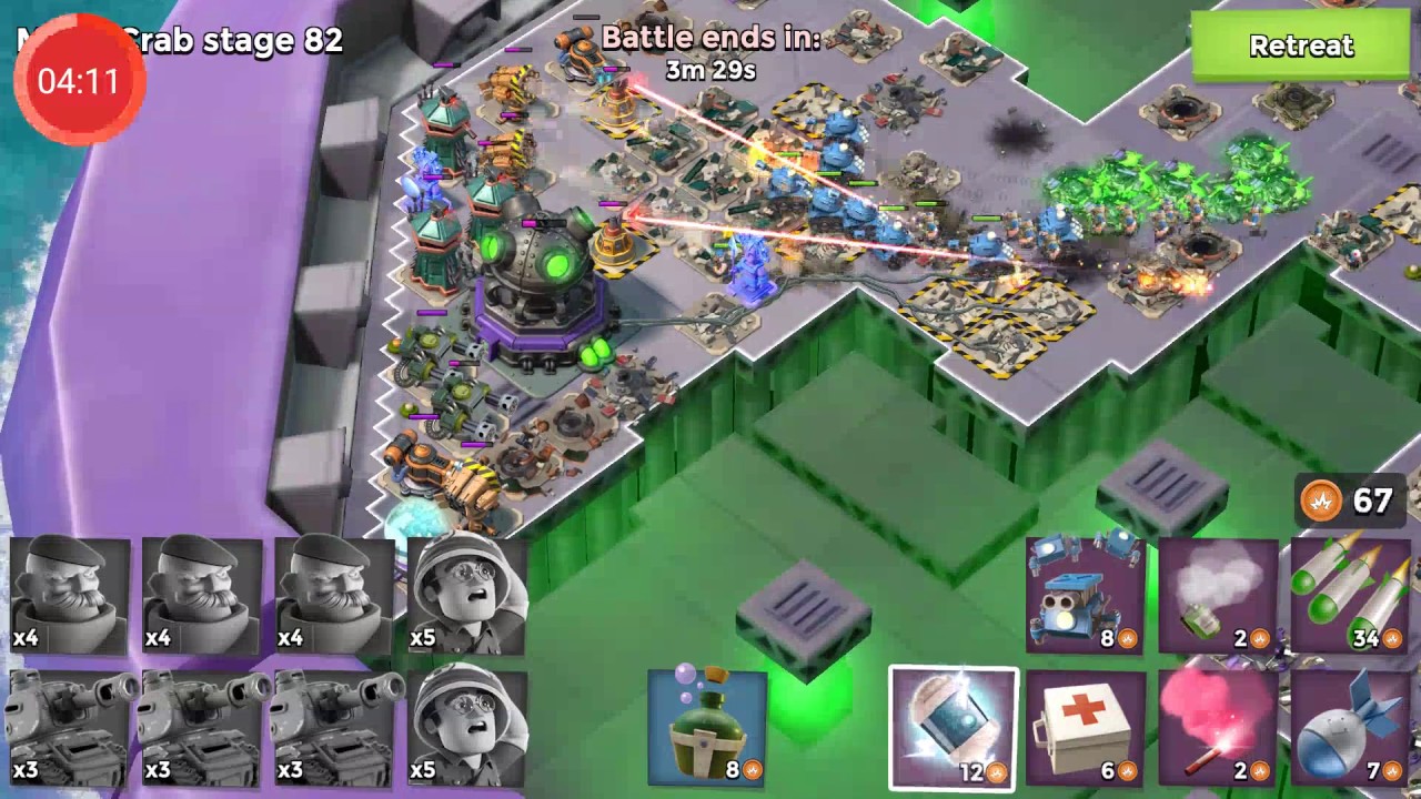 boom Beach, mega crab, stage 82, 83 April 2018