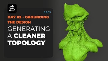 Using ZRemesher in ZBrush to generate a cleaner topology and project details from the sketch