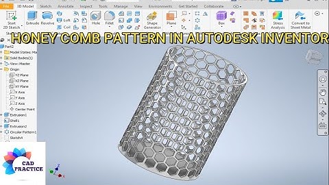 Hexagonal Pattern Container in Autodesk Inventor || Inventor 3d Drawings || 3D Pattern design