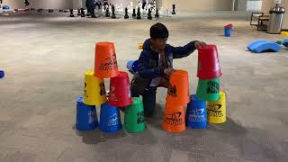 Speed stacking with jumbo cups (actually slow stacking😀)