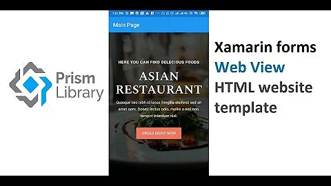 HTML website integration WebView in xamarin forms prism