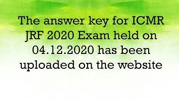 ICMR JRF 2020 ANSWER KEY RELEASE  !!! CHECK ON  THE OFFICIAL WEBSITE OF ICMR !!!