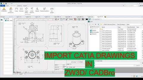 Import/Open CATIA drawings in ZW3D/CADBro