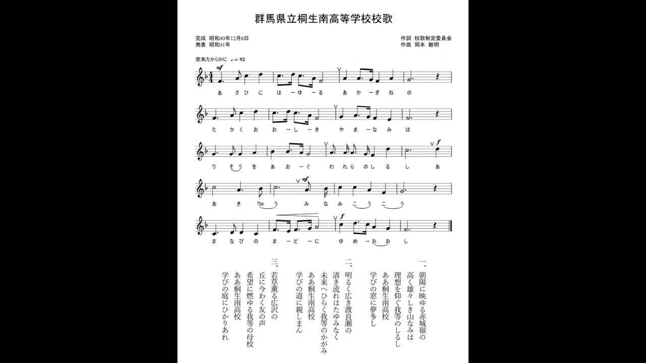 群馬県立桐生南高等学校校歌 YouTube