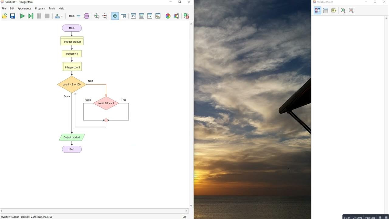 Flowgorithm - Product of Odd Numbers - YouTube
