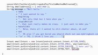 Android Application Development Tutorial   37   PutExtra method for an Email Intent   YouTube