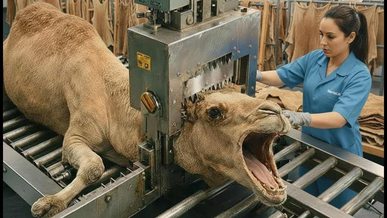 Inside Camel Slaughter Factory: Full Camel Skin Processing to Luxury Goods(Full Process)