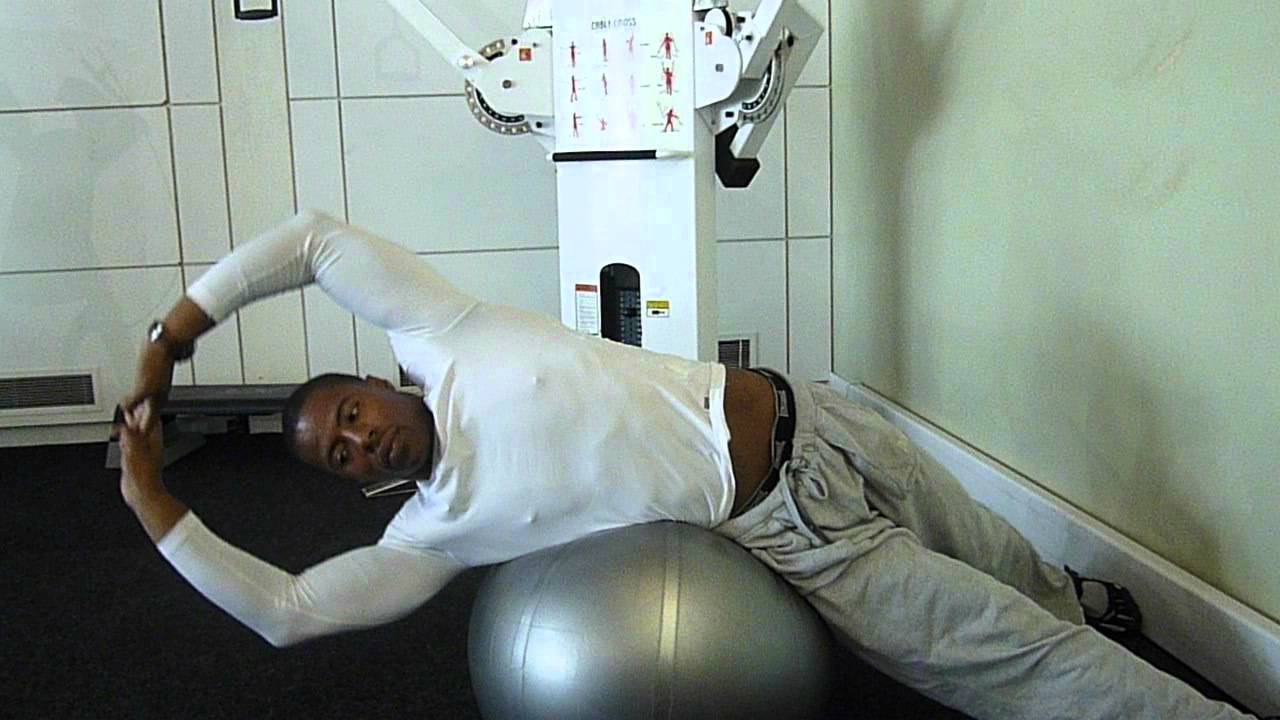 Swiss Ball Oblique Crunch Level 3 YouTube