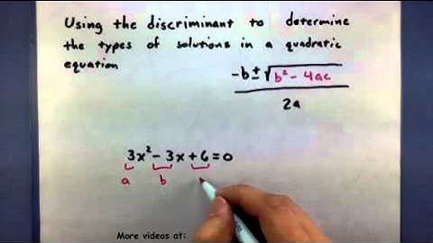Pre-Calculus - Using the discriminant to determine the type of solutions