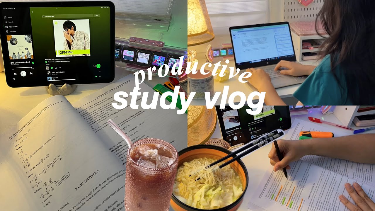 productive study vlog 📚 productive days at home, studying for exams ...