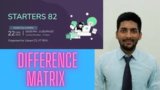 Codechef Starters 82 solution l Difference Matrix l Hindi explanation