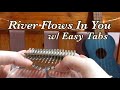 【River Flows In You】Kalimba Easy Practice with Tabs カリンバ簡単楽譜付き