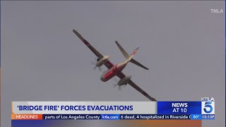 San Gabriel Canyon Bridge Fire forces evacuations
