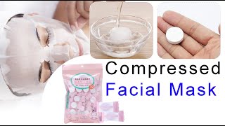 How To Use Compressed Sheet Mask With Aloe Vera || Facial Cotton Tablets Miniso