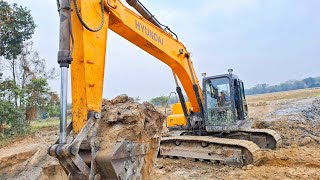 Hyundai Excavator Loading Tractors And Operator View | Excavator Dig New Circular Pond | Digging