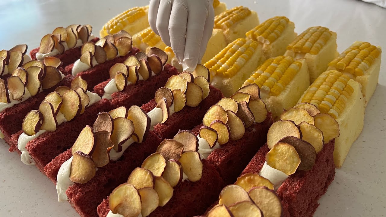 Полный нежности! шифоновый сэндвич-торт - корейская уличная еда