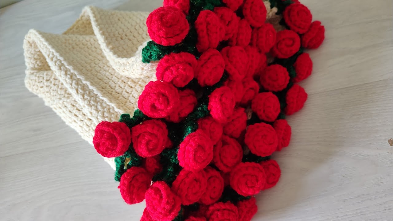 Плед БУКЕТ крючком подробно для начинающих. Часть 2 обвязка. Crochet Blanket Bouquet step by step.
