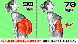 Top Standing Exercises For Losing Belly Fat ➜ 10 MIN Standing Abs Workout