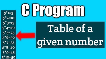 Write a c program to print table of a given number vision academy