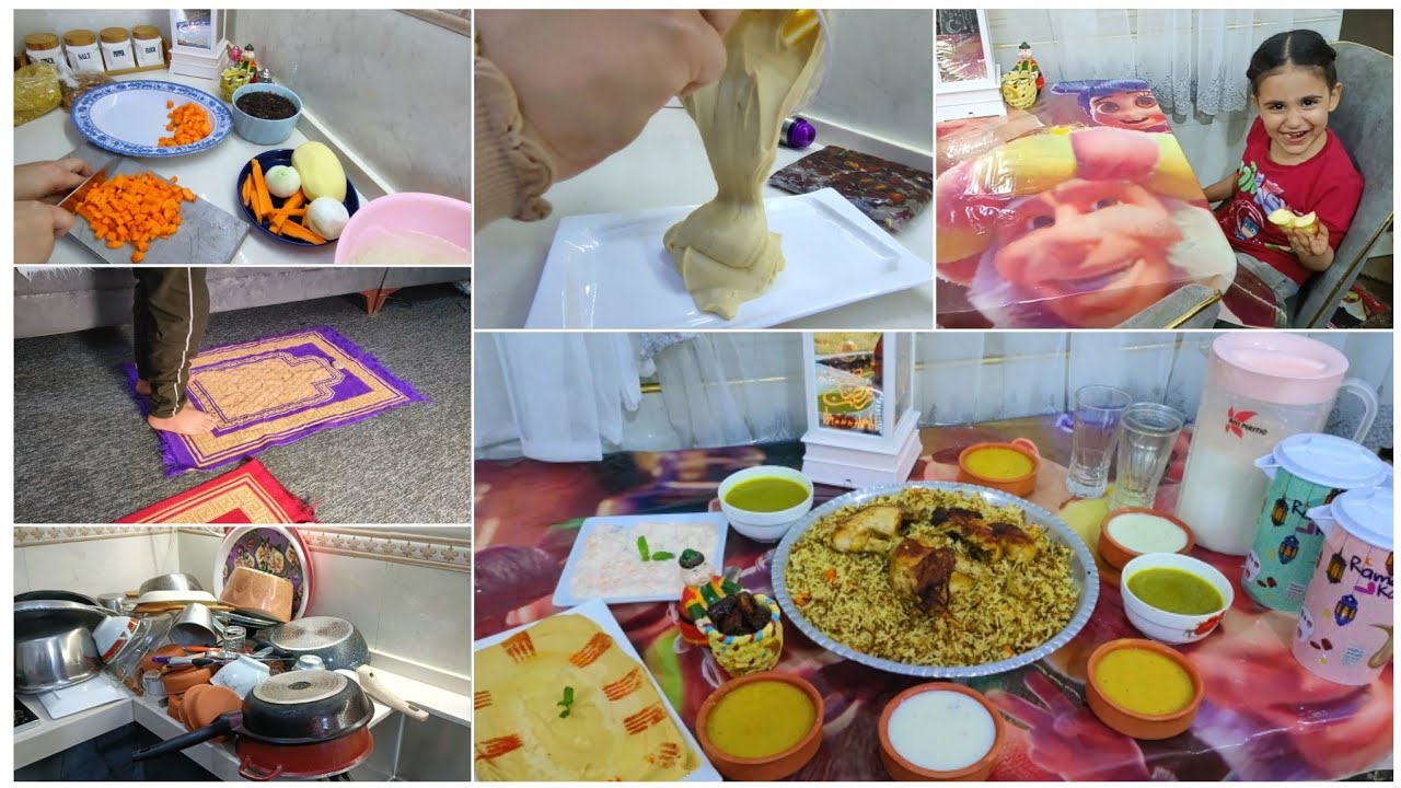 روتين اول يوم رمضان🌙🤩بدايتها وهيج صار شلون بعدين😂حسوني ساعدني بالمقبلات صايم وياكل مايدري🤭😁