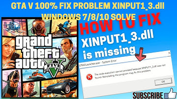 How to FIX XINPUT1_3.dllis missing | GTA V 100% FIX PROBLEM WINDOWS 7/8/10 SOLVE  | GAMETECH