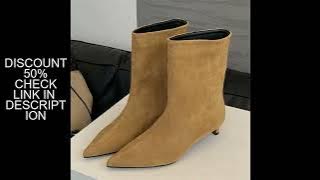 Eilyken Autumn Winter Pointed Toe Ankle  Boots Women Designer Vintage Thin Low Heel Shoes Modern SHo