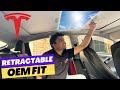 BEST Sunroof Shades For Tesla Model 3/Y (Retractable Sunshades With Fabric Design 2023) #tesla