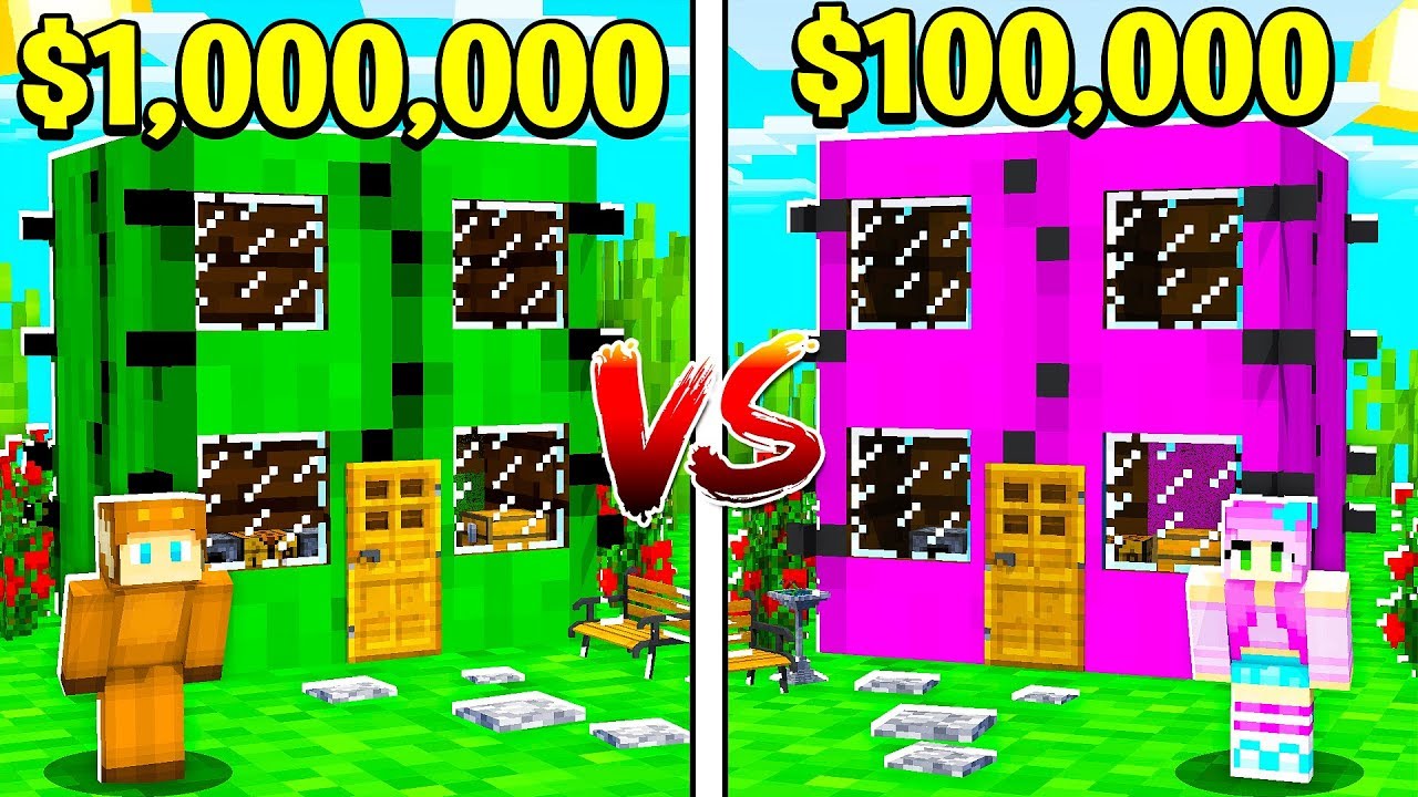 BOY vs GIRL $1,000,000 CACTUS MINECRAFT HOUSE BUILD CHALLENGE! (SIS vs BRO)