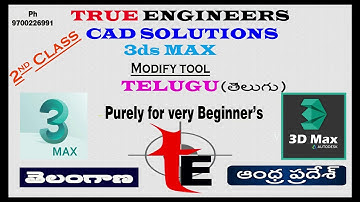 Modify tool how to learn 3ds max in telugu 2nd Part  3ds Max t True Engineers Cad solutions