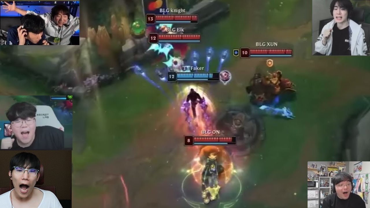 롤드컵 결승에서 고점 터진 페이커 스트리머 반응[2/4/5세트 주요장면]