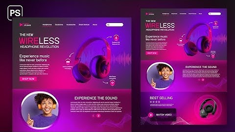 Website Template & Landing Page Design | Photoshop Tutorial