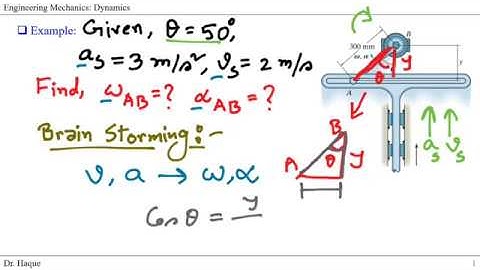 Absolute Motion Analysis: General Plane Motion (Example Problem step-by-step explained)