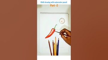 Chilli drawing with watercolor pencil #shorts #drawing #painting #drawingforkids #artist #short