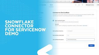 Snowflake Connector for ServiceNow Demo