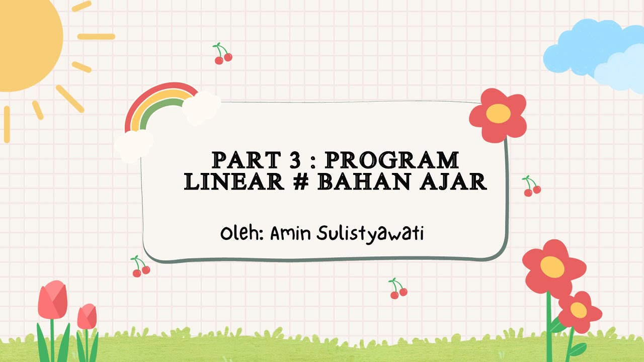 Part 3 : Program Linear(modul) - YouTube