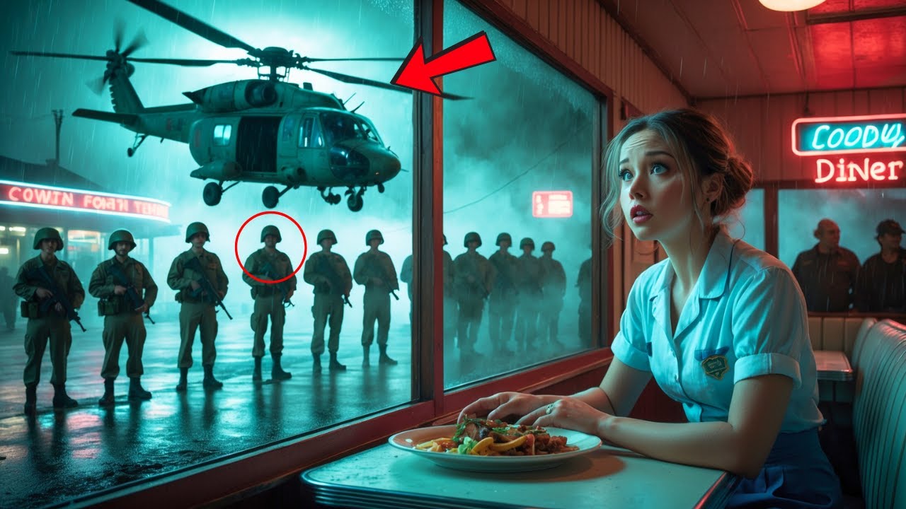 Struggling Waitress Helps a Homeless Veteran—The Next Day, Helicopters Land Outside!