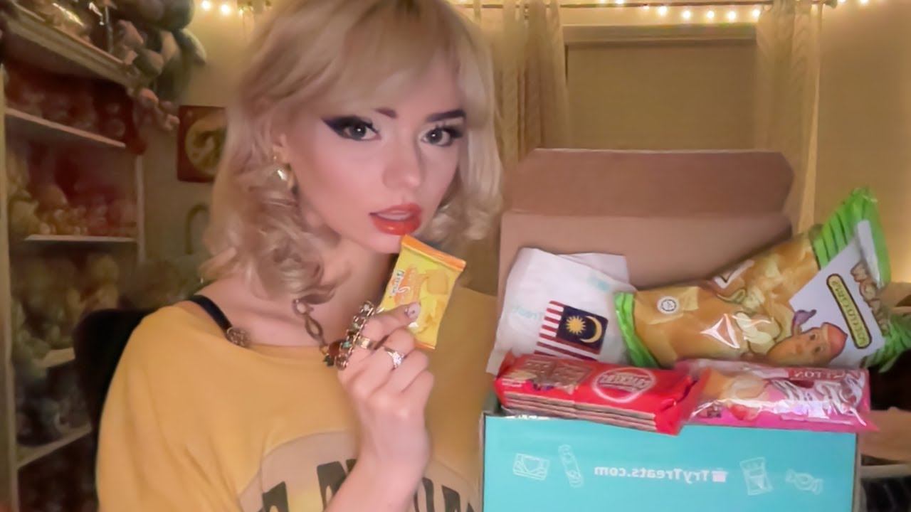 ASMR Trying International Snacks (sister ate my first sponsorship)